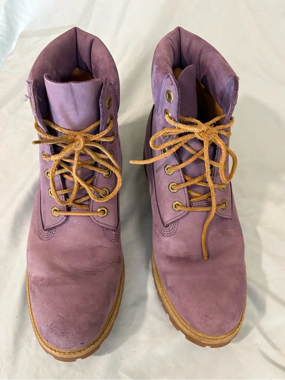 Timberland Premium 6-Inch Waterproof Boots in a Purple Nubuck